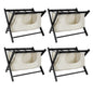 Babion Folding Luggage Rack for Guest Room 4 Pack, Luggage Rack for Suitcase Stand with Detachable Laundry Bag, Foldable Suitcase Stand Holder with Double Tiers forBedroom,Hotel (Black)