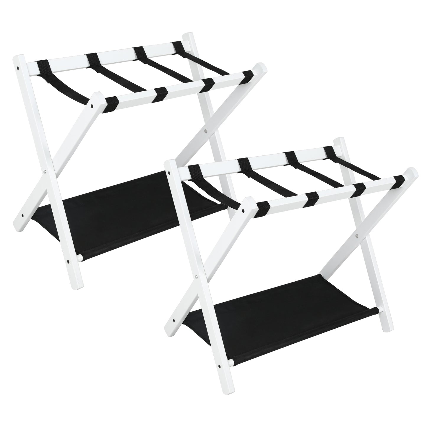 White Folding Luggage Rack - 4 Pack for Bedroom Storage for Home Office