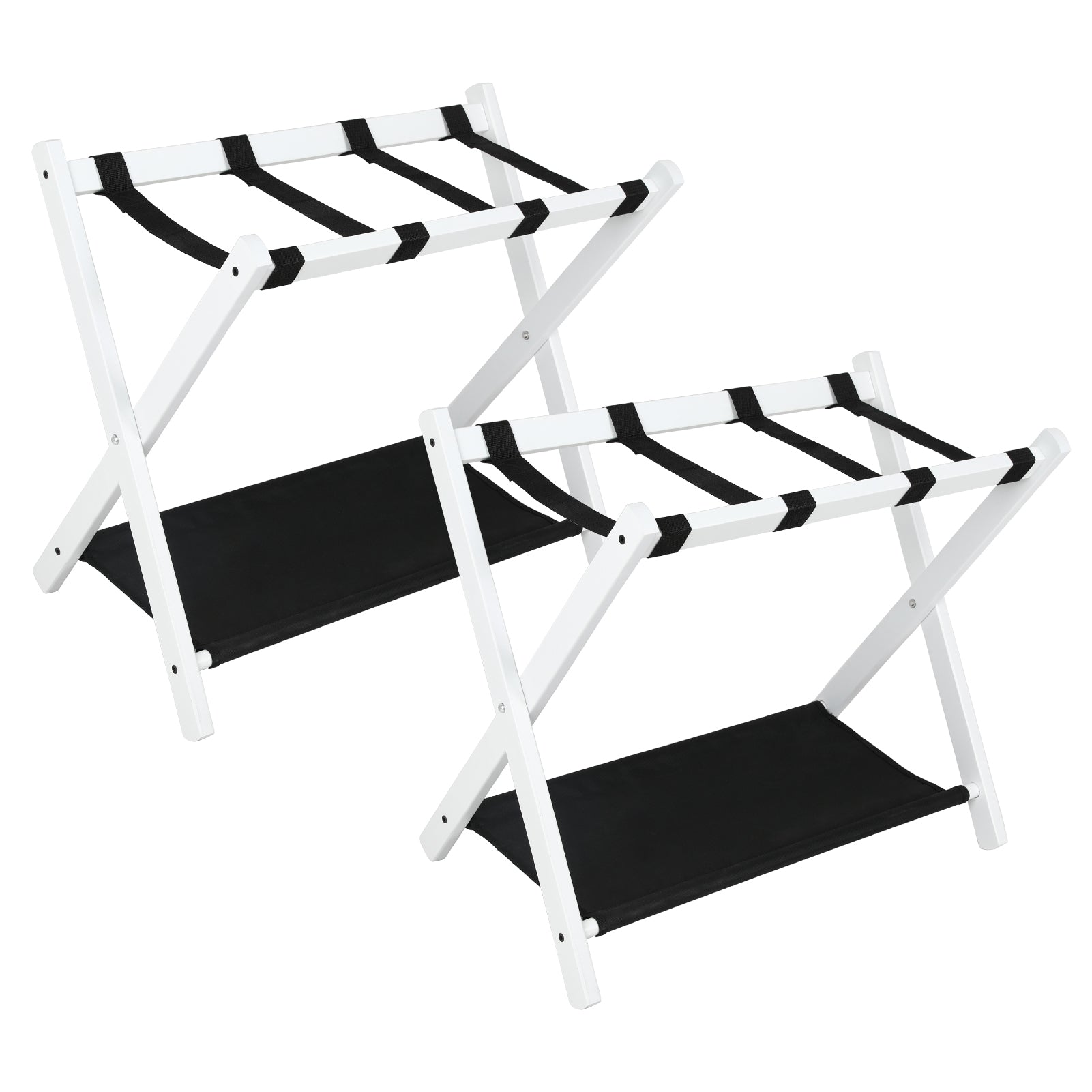 White Folding Luggage Rack - 4 Pack for Bedroom Storage for Home Office