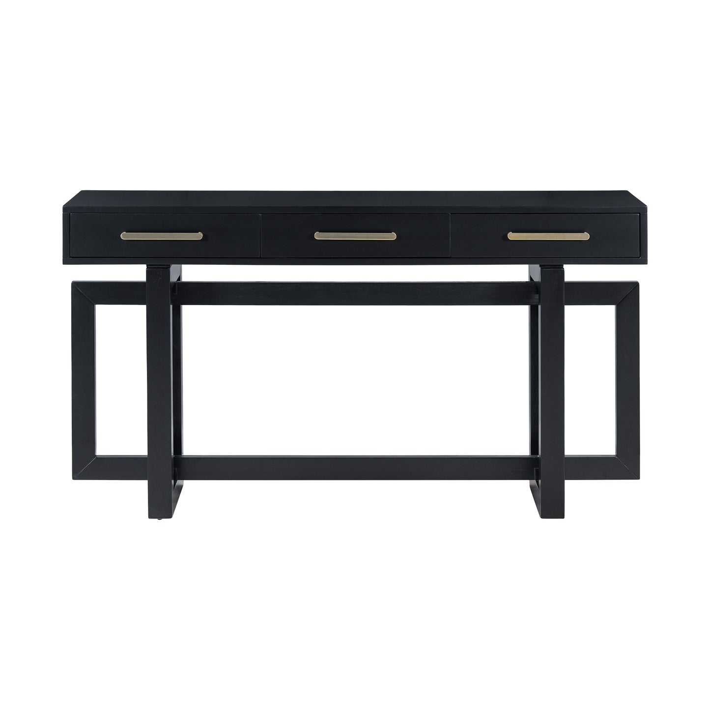 Black Artsy Console Table with Drawers - 57" Long