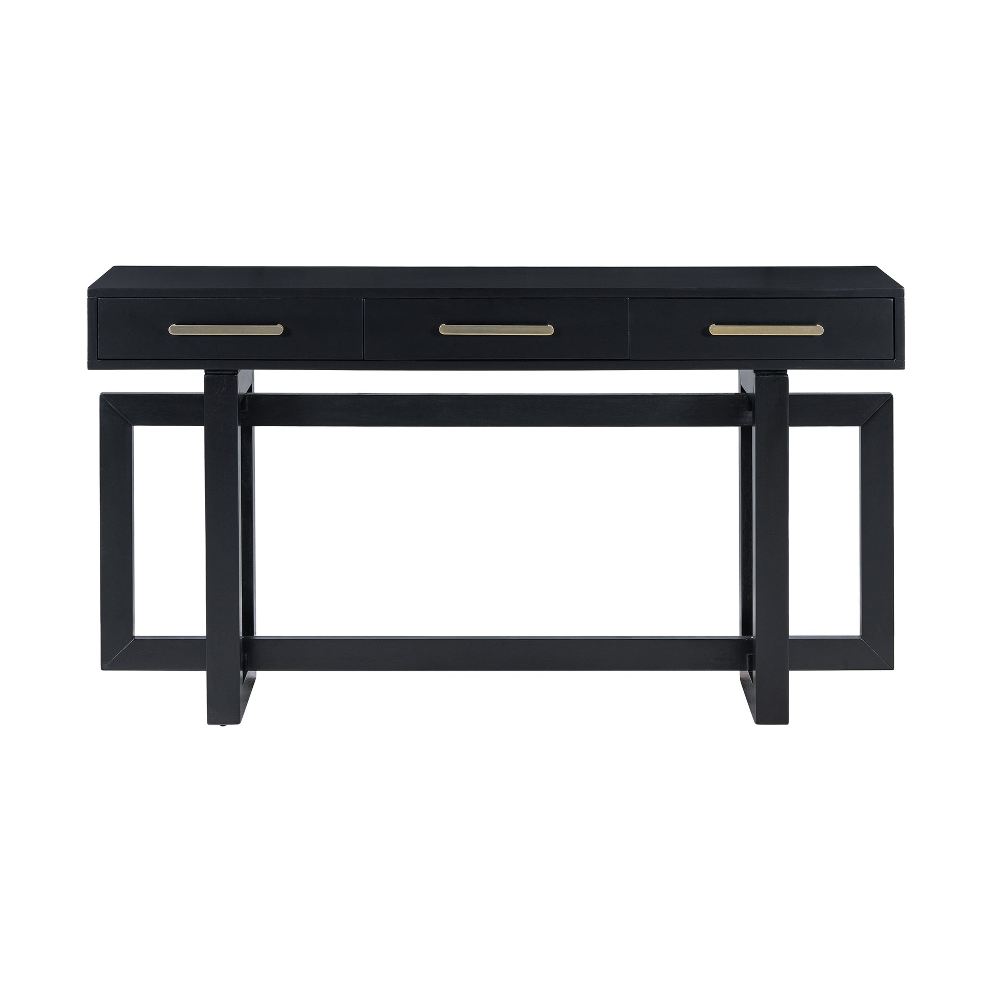 Black Artsy Console Table with Drawers - 57" Long