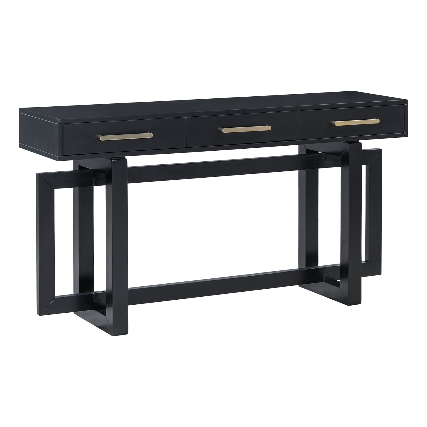 Black Artsy Console Table with Drawers - 57" Long