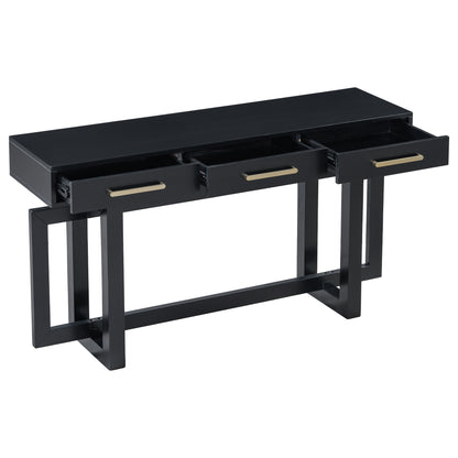 Black Artsy Console Table with Drawers - 57" Long
