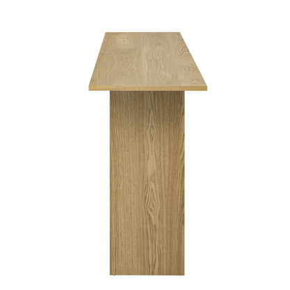 Natural Ash Veneer Console Table with Shelf - 60" x 15.7"