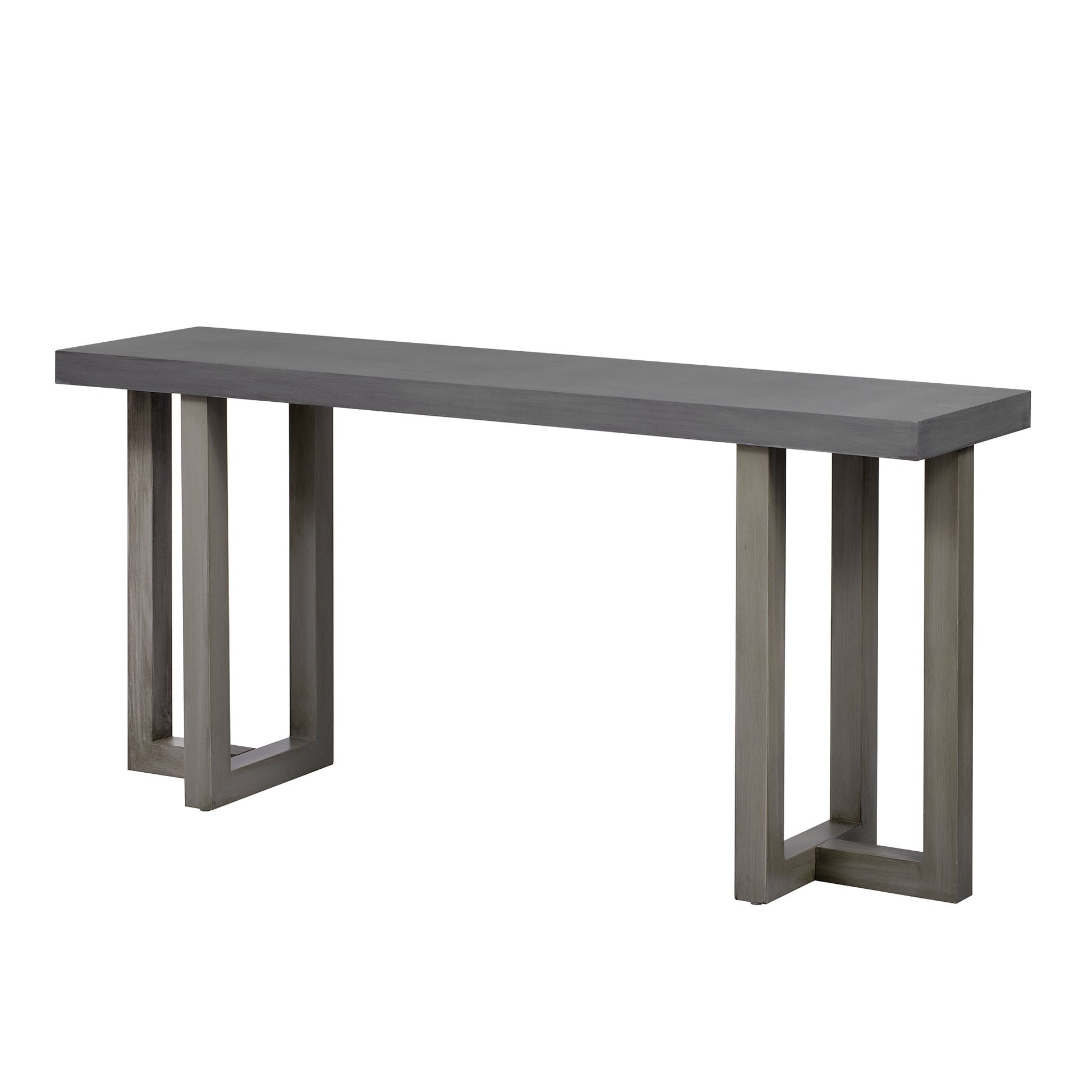 Geometric Console Table with Pine Legs for Entryway or Living Room