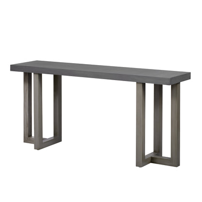 Geometric Console Table with Pine Legs for Entryway or Living Room