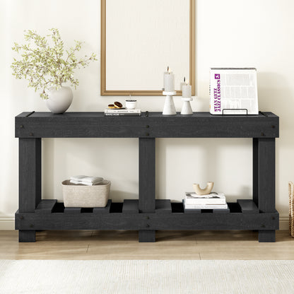 Vintage Entryway Table - Solid Wood & Storage