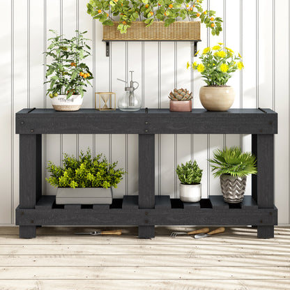 Vintage Entryway Table - Solid Wood & Storage