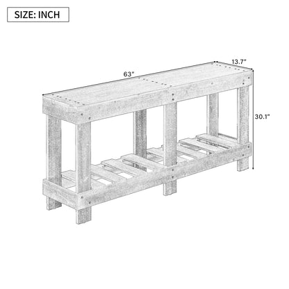 Vintage Entryway Table - Solid Wood & Storage