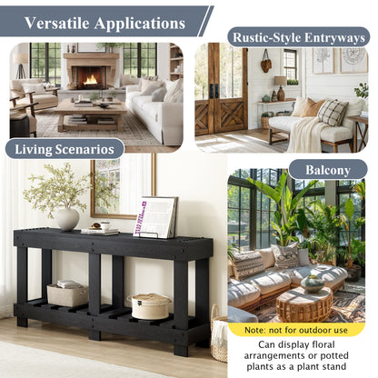 Vintage Entryway Table - Solid Wood & Storage
