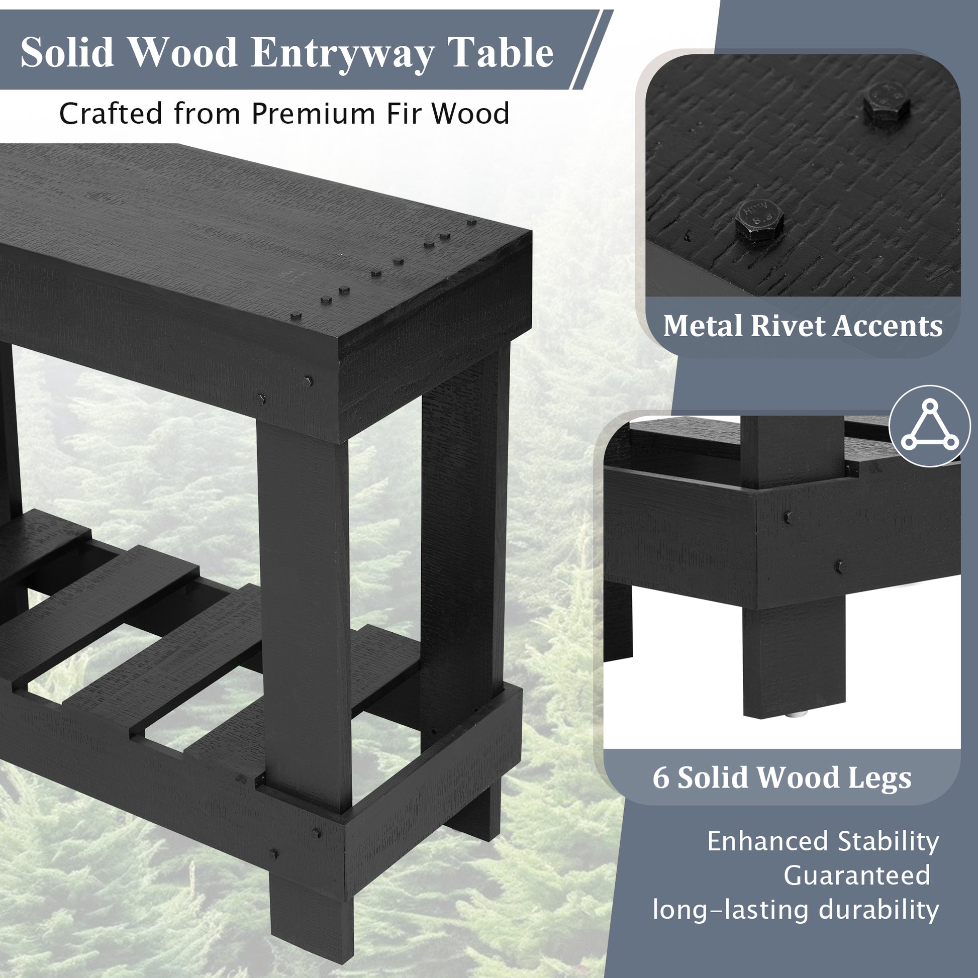 Vintage Entryway Table - Solid Wood & Storage
