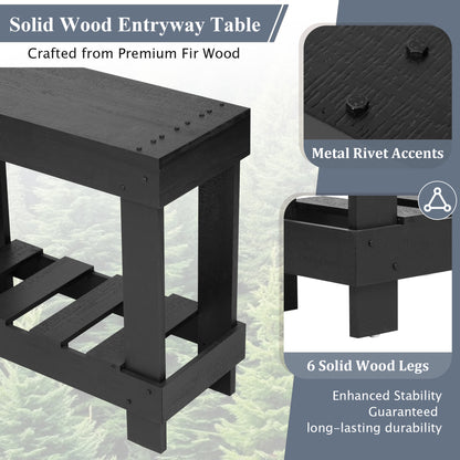Vintage Entryway Table - Solid Wood & Storage