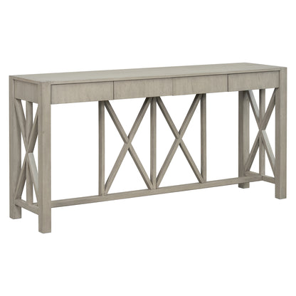 60 Inch Grey Acacia Console Table with Drawers