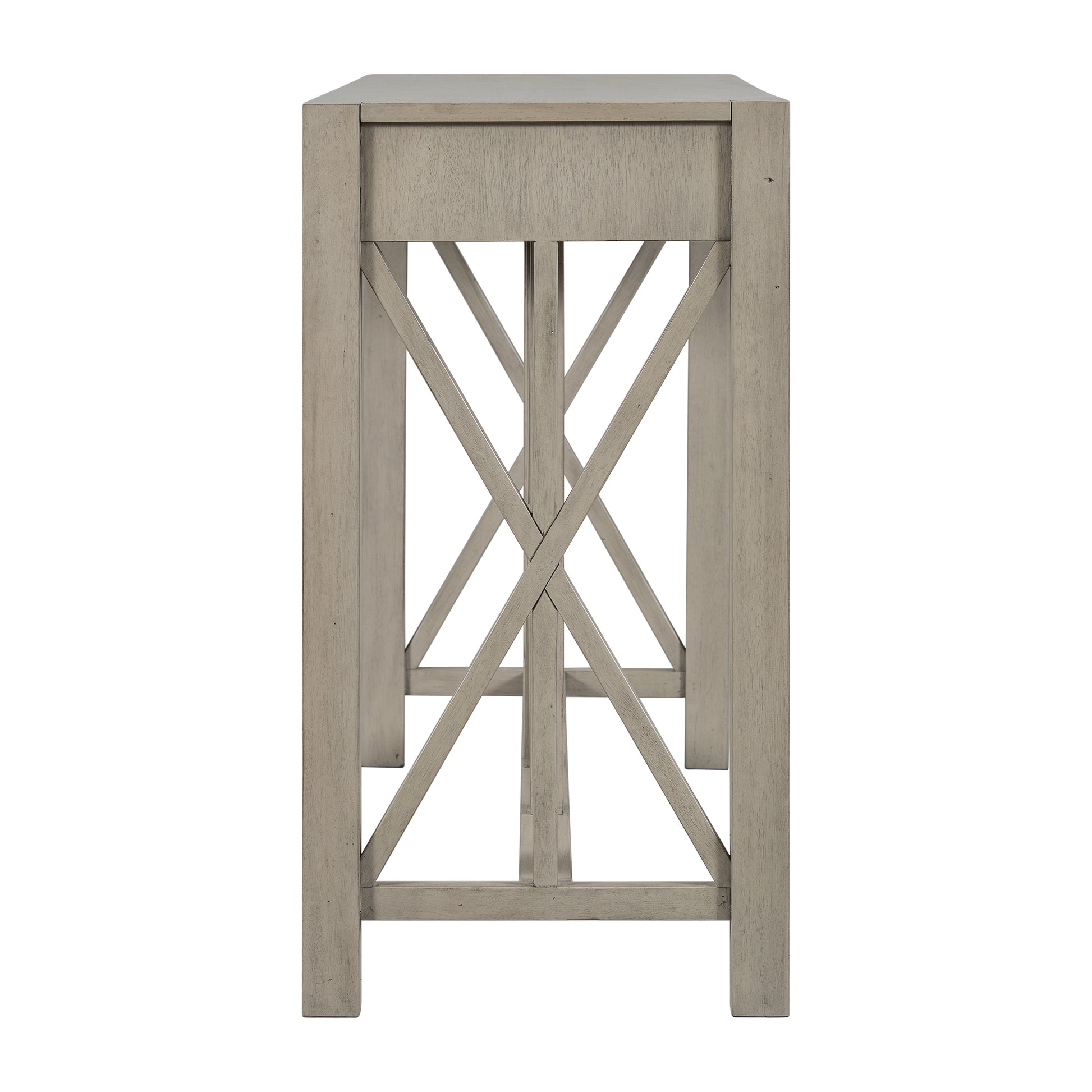 60 Inch Grey Acacia Console Table with Drawers
