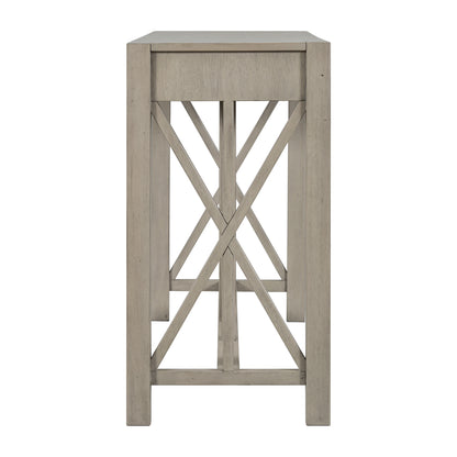 60 Inch Grey Acacia Console Table with Drawers