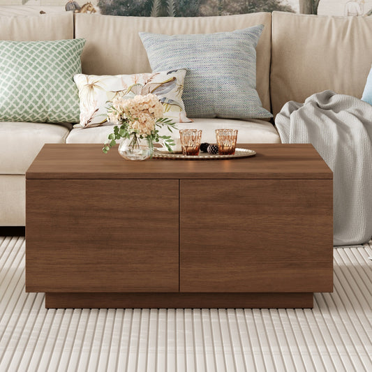 33.25" Square Coffee Table with 4 Drawers, Walnut (Old Sku: N735P277298D)