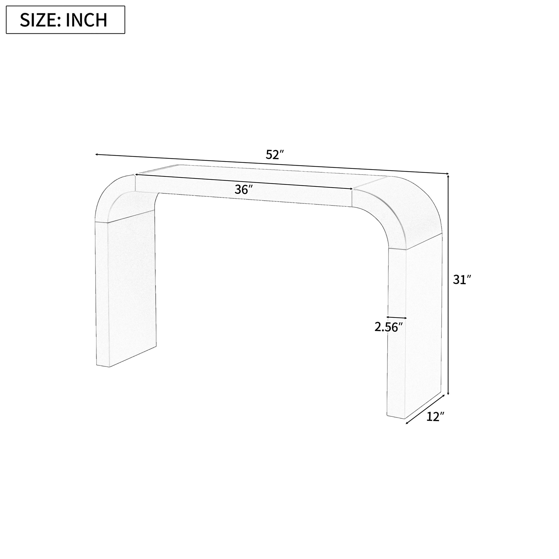 Cream White Console Table - 52" Modern Design for Living Room