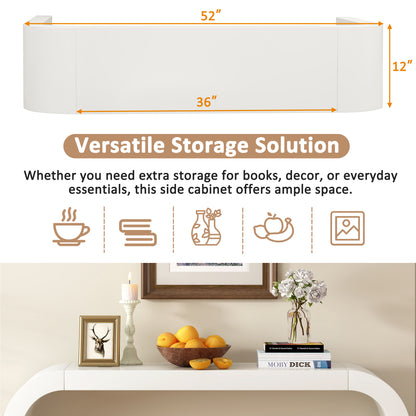 Cream White Console Table - 52" Modern Design for Living Room