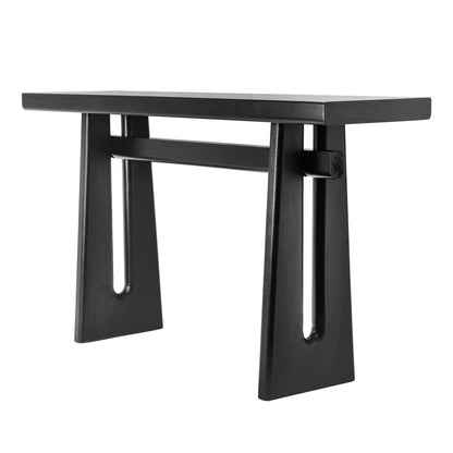 Black Geometric Console Table – MDF, 59.25" Wide for Living Room