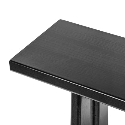 Black Geometric Console Table – MDF, 59.25" Wide for Living Room