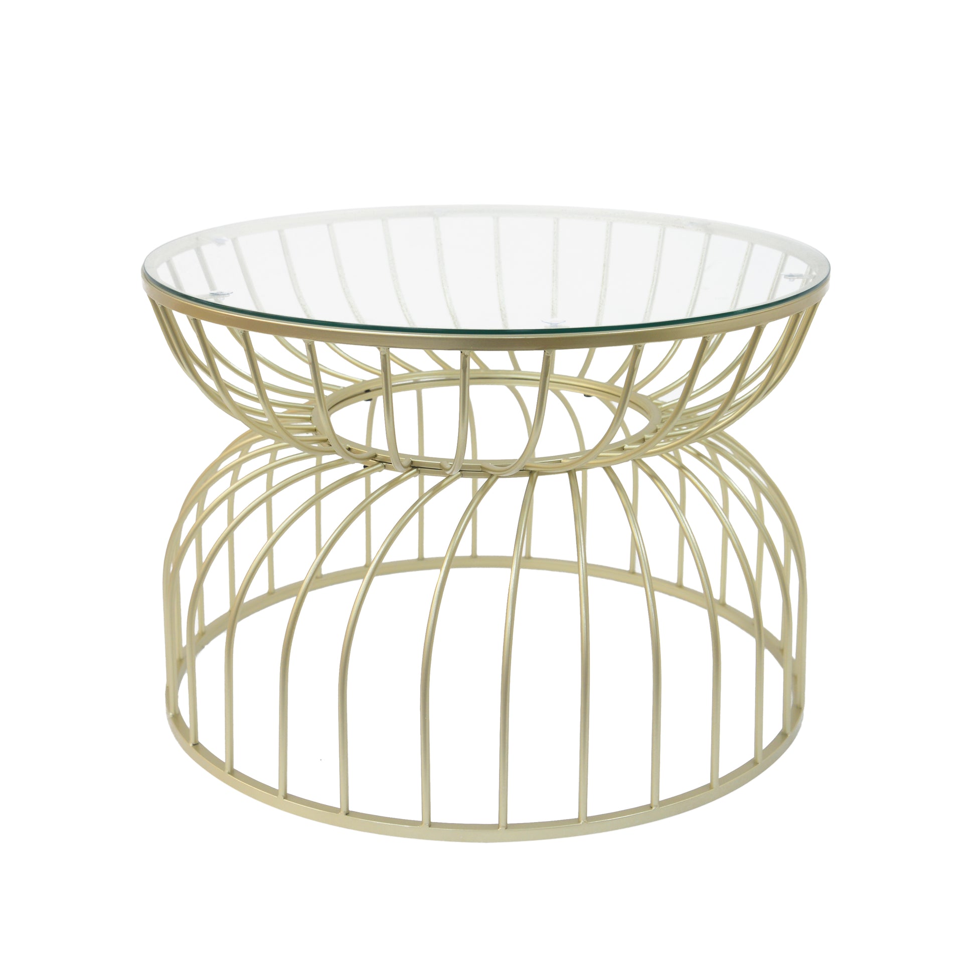 Golden Coffee Table - Glass & Metal Modern Design