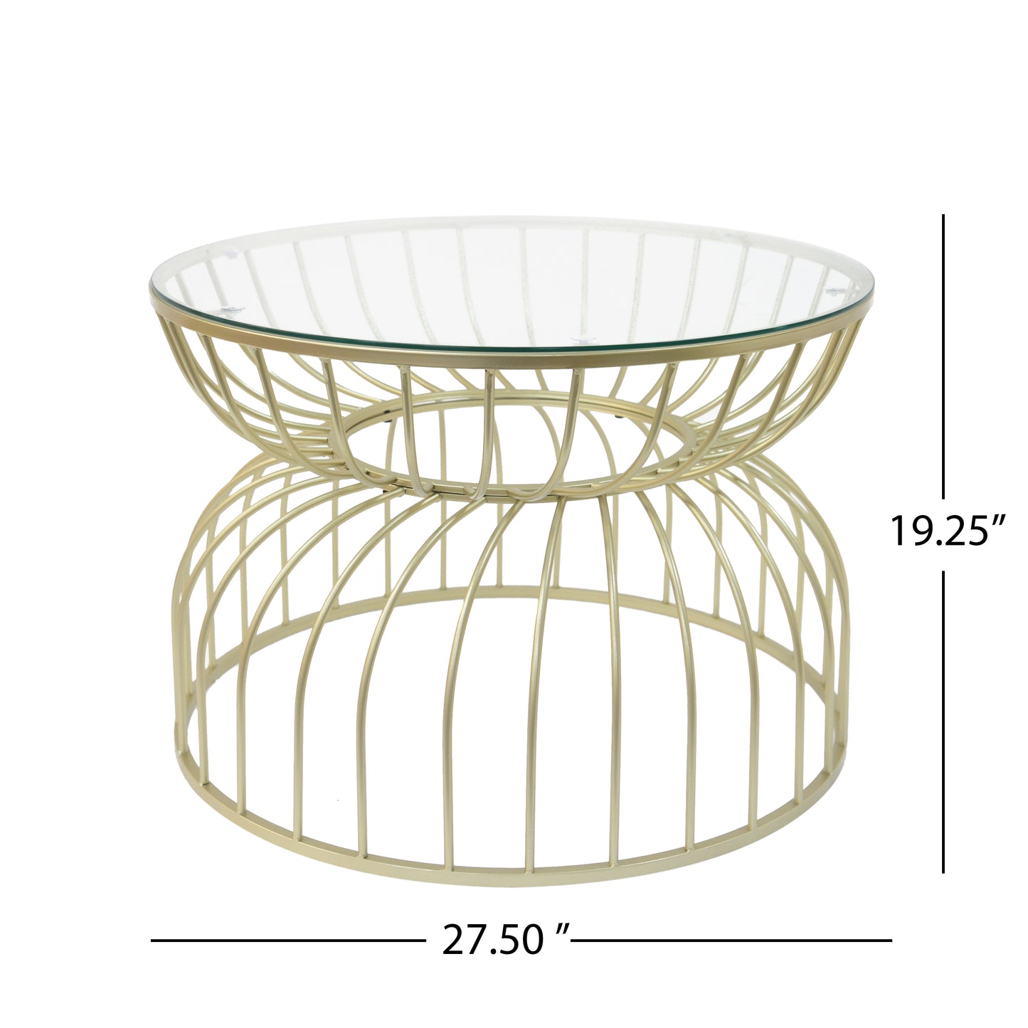 Golden Coffee Table - Glass & Metal Modern Design
