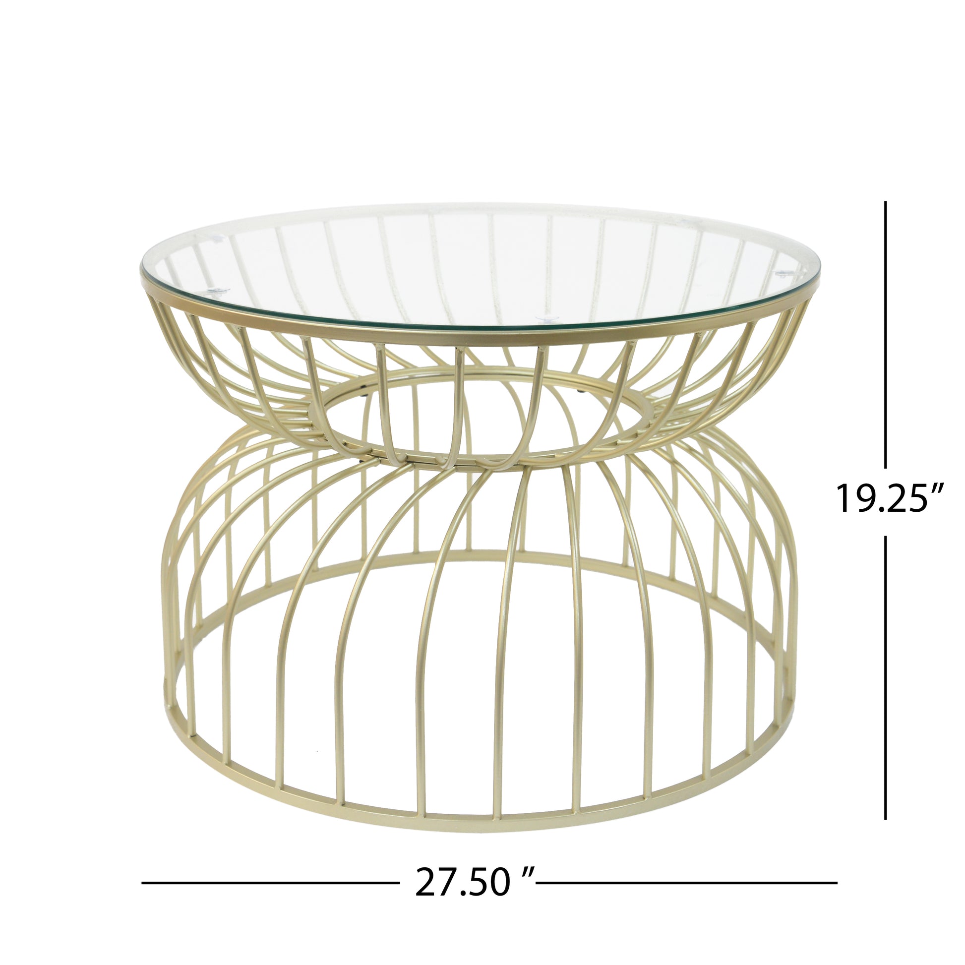 Golden Coffee Table - Glass & Metal Modern Design