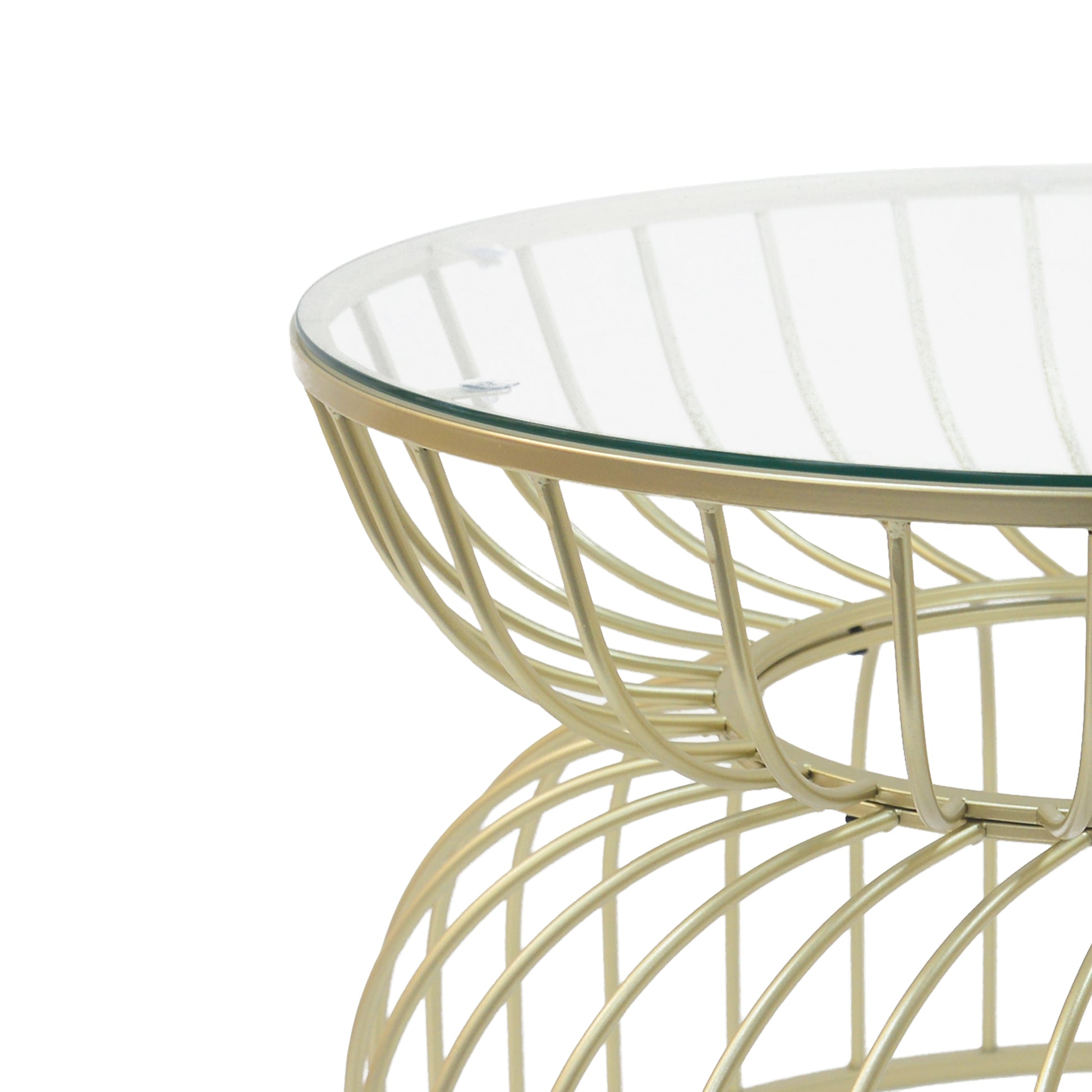 Golden Coffee Table - Glass & Metal Modern Design