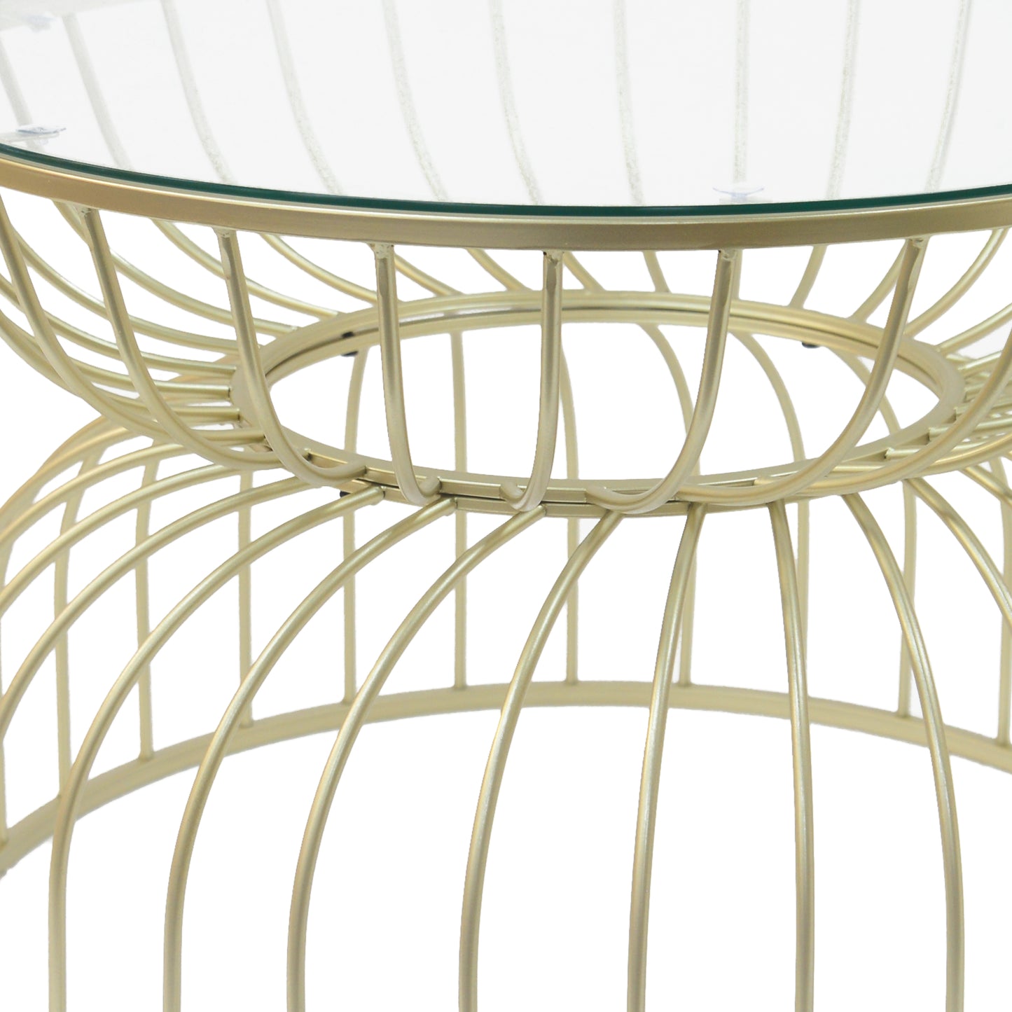 Golden Coffee Table - Glass & Metal Modern Design