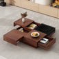 ITALIAN RETRO - INSPIRED ACACIA WOOD STORAGE COFFEE TABLE ,BROWN & BLACK COLOR