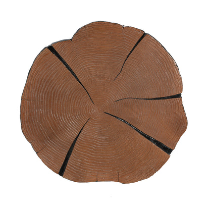 Irregular Coffee Table - Black MGO Top, Natural Wood Base - 27" for Living Room