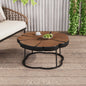 Irregular Coffee Table, 27" Modern MGO Top with Nature Wood & Black Metal Base, 132 lbs Capacity Industrial Artisan Center Table for Living Room