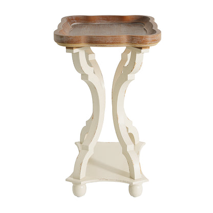 Natural White Firwood Accent Table - Square 24.25" H