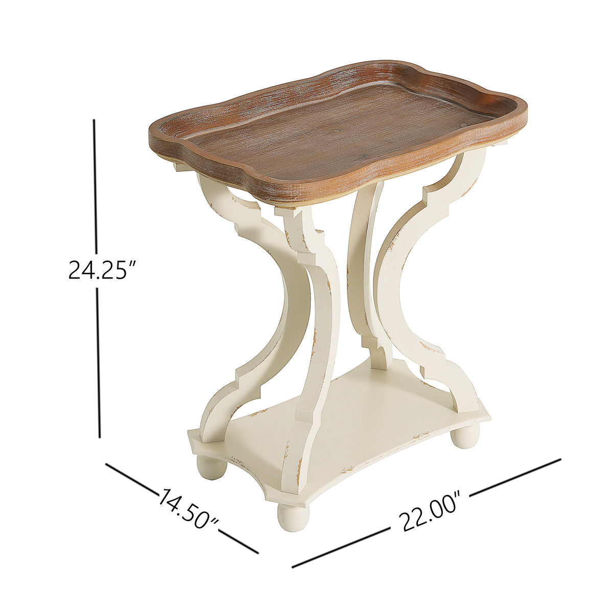 Natural White Firwood Accent Table - Square 24.25" H