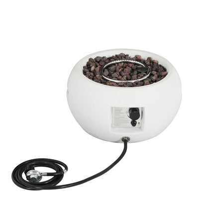 White Magnesium Oxide Fire Pit - 40,000 BTU Outdoor Heating