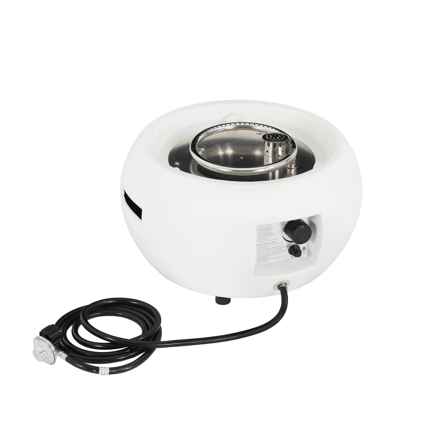 White Magnesium Oxide Fire Pit - 40,000 BTU Outdoor Heating