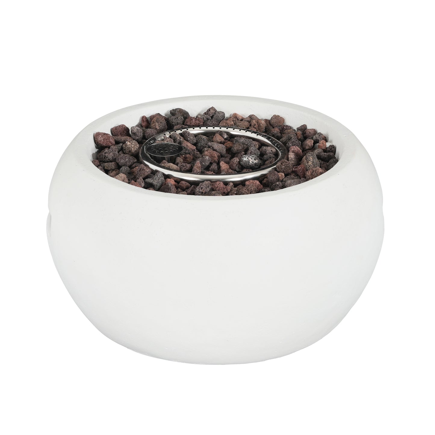 White Magnesium Oxide Fire Pit - 40,000 BTU Outdoor Heating