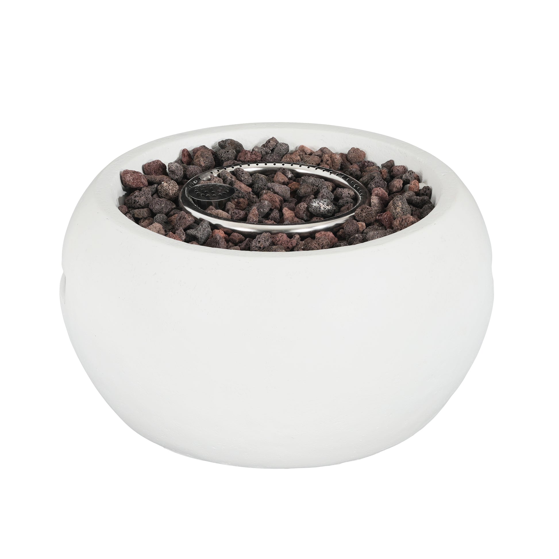 White Magnesium Oxide Fire Pit - 40,000 BTU Outdoor Heating