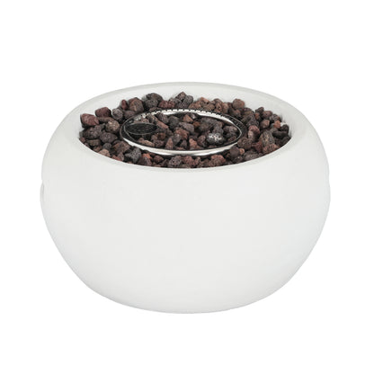 White Magnesium Oxide Fire Pit - 40,000 BTU Outdoor Heating