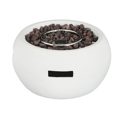 White Magnesium Oxide Fire Pit - 40,000 BTU Outdoor Heating