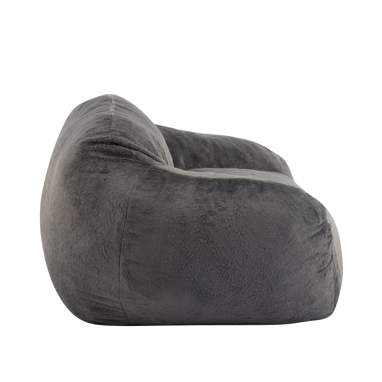 Soft Gray Faux Fur Bean Bag Chair for Living Room Comfort