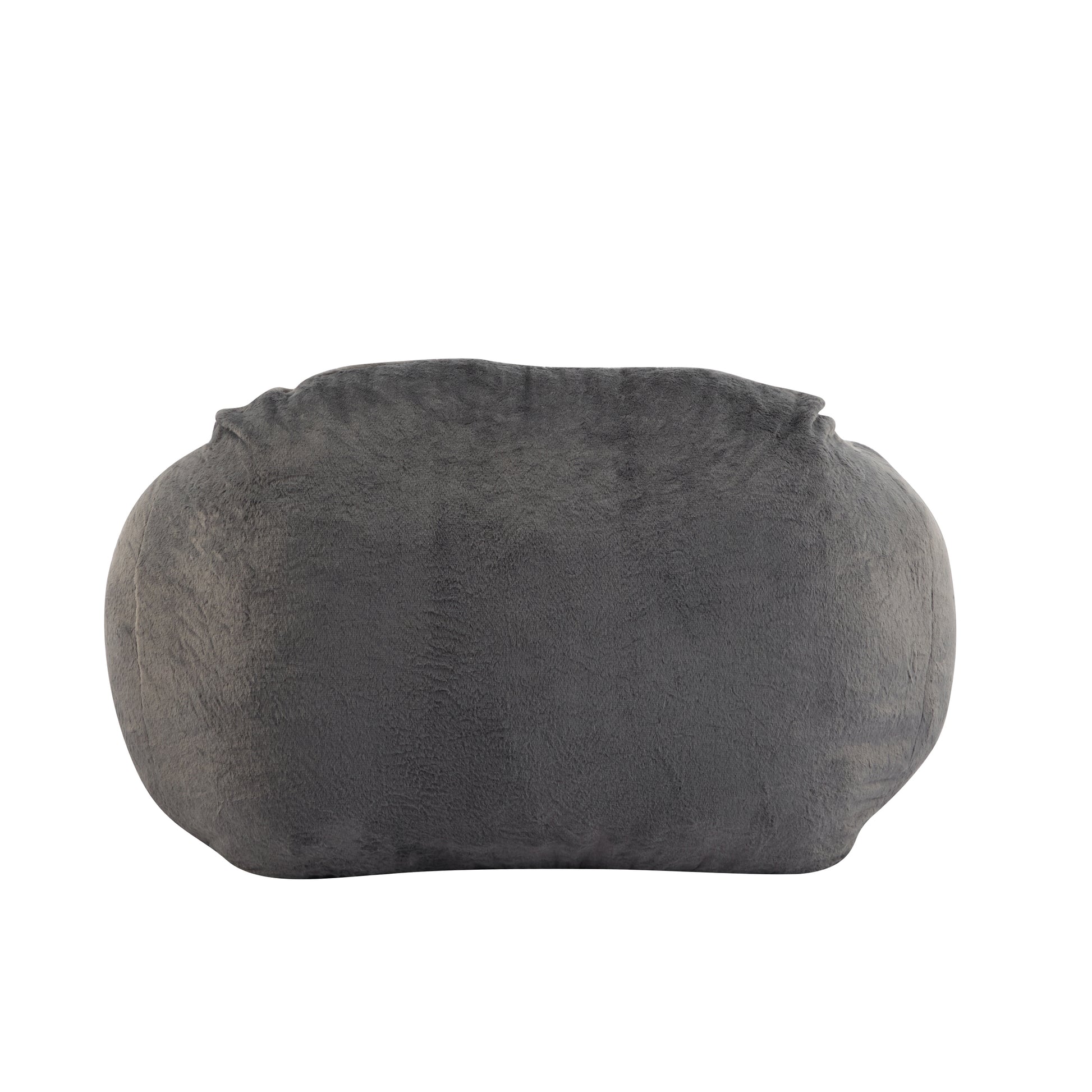 Soft Gray Faux Fur Bean Bag Chair for Living Room Comfort
