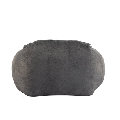 Soft Gray Faux Fur Bean Bag Chair for Living Room Comfort