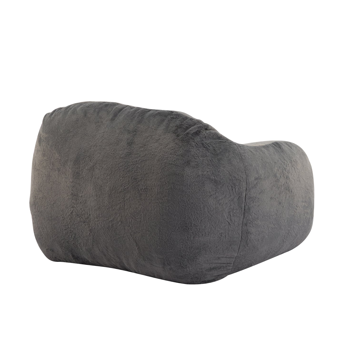 Soft Gray Faux Fur Bean Bag Chair for Living Room Comfort