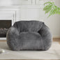 Sezze Indoor Bean Bag Chair, Gray Faux Fur