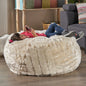 Amori Modern 3 Foot Faux Fur Bean Bag  White Color