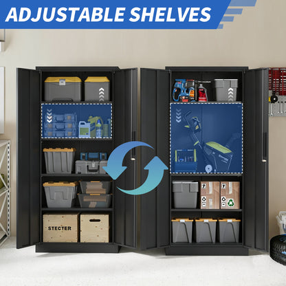 Black Metal Filing Cabinet - 3 Shelf Office Cabinet