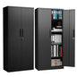 71"H Metal Garage Storage Cabinet, Black Tool Steel Locking Cabinet with Doors and 4 Shelves, Tall Cabinets for Garage Storage Systems Lockable File Cabinet for Home Office, Classroom/Pantry