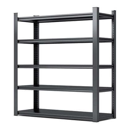 72"H  5 Tier Metal Shelves for Storage Garage Shelving 2000LBS Heavy Duty Storage Shelves Adjustable Garage Shelf Industrial Shelving Unit Storage Utility Rack,47.2"W*23.6"D*72"H,Black