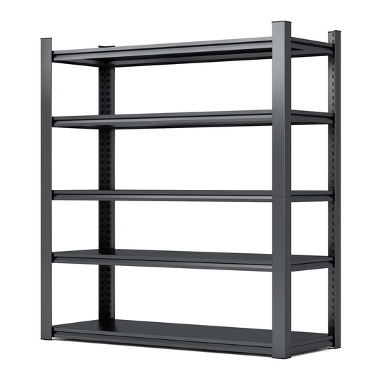 72"H  5 Tier Metal Shelves for Storage Garage Shelving 2000LBS Heavy Duty Storage Shelves Adjustable Garage Shelf Industrial Shelving Unit Storage Utility Rack,47.2"W*23.6"D*72"H,Black